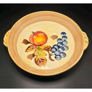 VINTAGE JRM JAM VRAM Ceramica Italy Hand Painted Fruit Round Serving Bowl